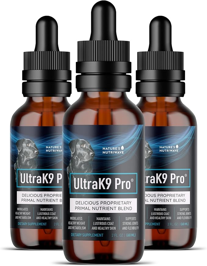 UltraK9 Pro Drops - Original All-in-One Supplement for Dogs, 100% Natural Dog Supplement with 9 Nutrients for Joint Support, Digestion, Skin, Coat Care | 2Oz, 60ml, 3 Month Supply