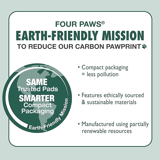 Four Paws Wee-Wee Super Absorbent Unscented Pee Pads for Dogs & Puppies with Insta-Rise Border, Leak-Proof Dog Housebreaking Potty Training Floor Protection, 22" x 23", 50 Count