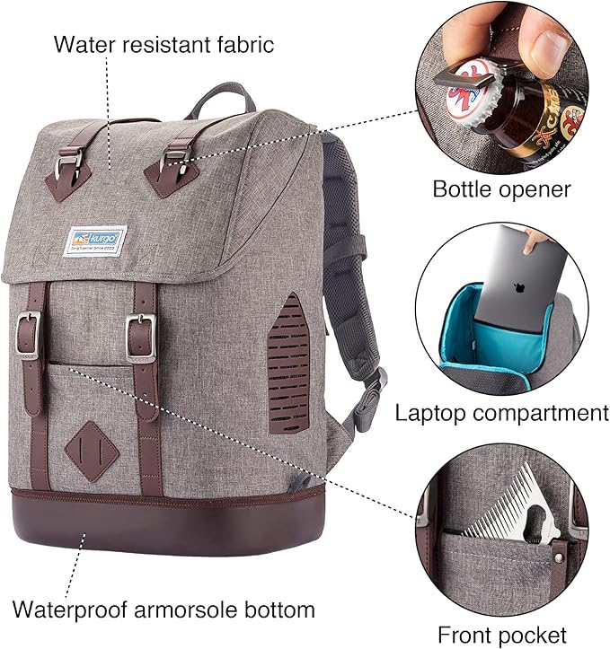 Kurgo Dog Carrier Backpack for Small Pets - Hands-Free Pet Travel Backpack - Armorsole Base - Convertible Backpack to Carrier - Rugged Pet Backpack - Heather Grey