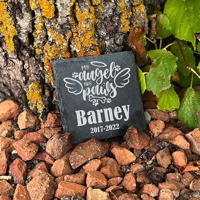ubjva Dog Memorial Stone Dog Memorial Gifts for Loss of Dog Pet Garden Stone for Indoor Outdoor Lawn Backyard Cemetery Decorations - Style10(Laser Engraving)