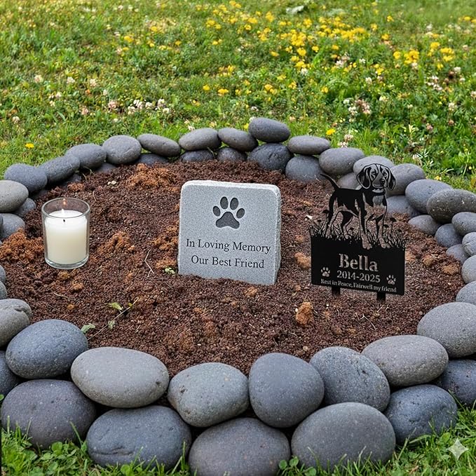 Custom Dog Grave Markers Outdoor, Personalized Pet Grave Marker Stake Dog Memorial, Outdoor Weatherproof Pet Cemetery Sign, Personalized Dog Memorial Gifts for Loss of Dog