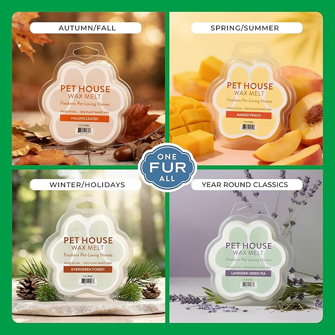 One Fur All Pet House Scented Wax Melts for Warmer - Long-Lasting Pet Friendly Plant Based Soy Wax Melts - Gingerbread Cookies Pack of 2