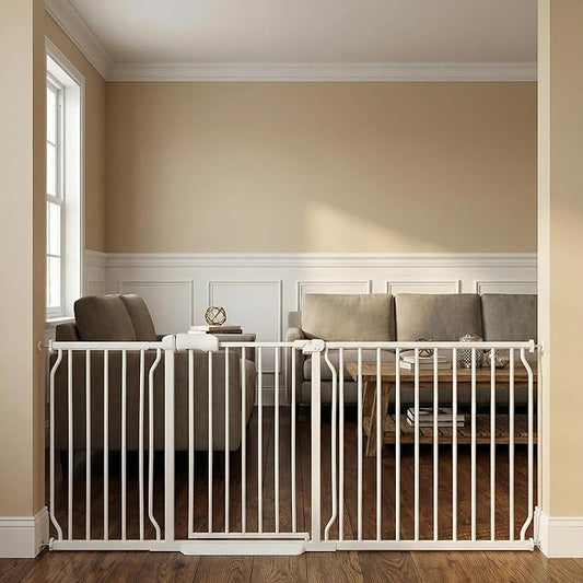 Baby Gates Extra Wide 71.5-76.4 Inch Large Baby Gates for Stairs Tension Pet Dog Gates Indoor for Doorways No Drilling Pressure Mounted Pet Gates for Kids