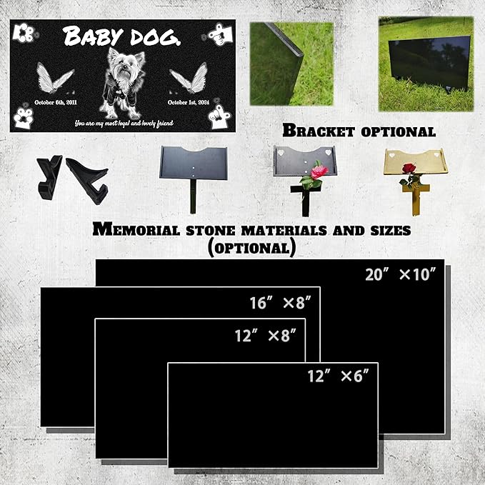 Pet Suppliespet Memorial Stone,cat Memorial Stones,Headstone,Grave Markers Dog,pet headstones for Dogs,Dog Grave Markers Outdoor,Personalized Memorial Plaque for Pets (2)