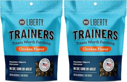 BIXBI Liberty Trainers, Chicken (6 oz, 1 Pouch) - Small Training Treats for Dogs - Low Calorie and Grain Free Dog Treats, Flavorful Pocket Size Healthy and All Natural Dog Treats (Pack of 2)