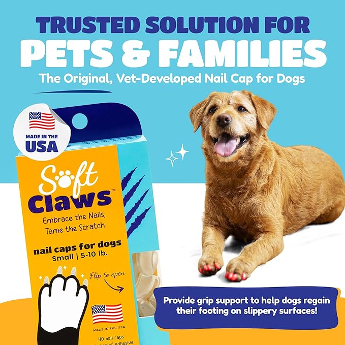 Canine Soft Claws Dog and Cat Nail Caps Take Home Kit, Small, Sparkle Silver