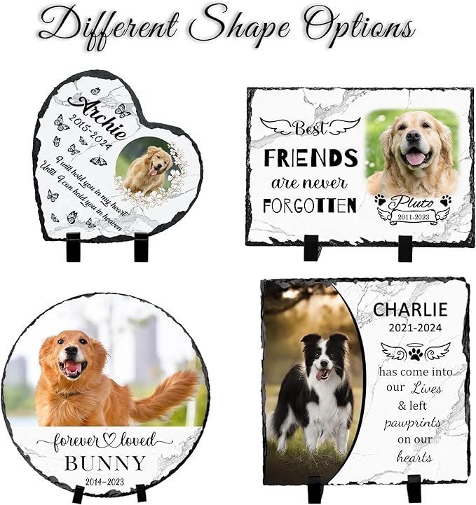 Pet Memorial Gifts, Dog Memorial Stone, Loss of Dog Sympathy Bereavement Remembrance Gifts, Dogs Cats Memory Gift for Pet Lovers, Cemetery Decorations for Grave, Home Decor Memory Picture Frame