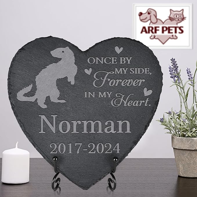 Personalized Pet Memorial, Ferret Memorial Stone, Ferret Tombstone, Ferret Grave Marker, Ferret Memorial Gifts, Ferret Loss - Heart-Shaped