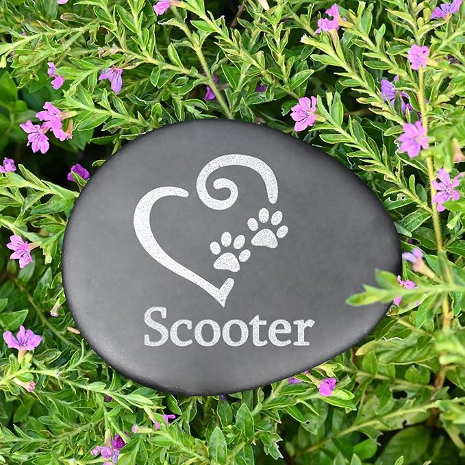 Pet Memorial Stones - Personalized Dog Memorial Gift - Loss of Cat Sympathy Gift - Bereavement Gifts for Loss of Pets - Pet Sympathy Grave Marker