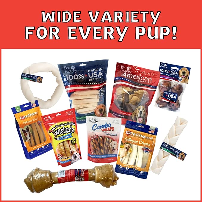 Pet Factory Twistedz American Beefhide 5" Chip Rolls Dog Chew Treats w/Real Beef Meat Wrap - 8 Count/4 Pack