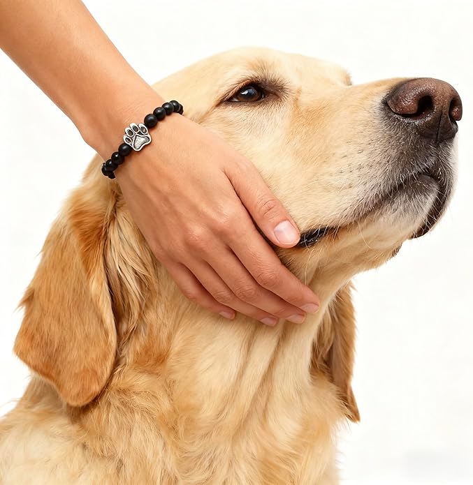 LINGYUAN Pet Memorial Gifts for Dogs Cats, Pet Memorial Bracelet, Remembrance Pet Loss Sympathy Gift for Cat Dog Lovers, Bereavement Gifts for Loss of Pet