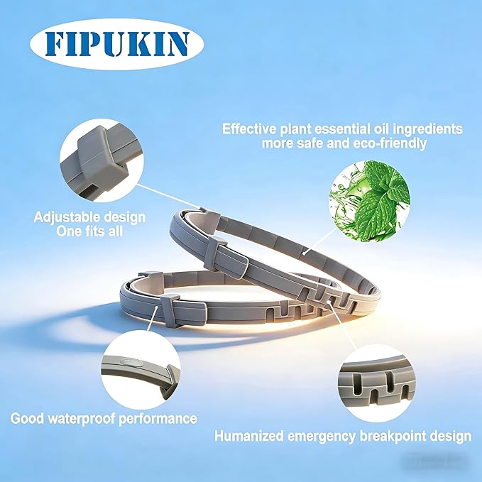 Natural Ingredients Flea Repellent Collar for Small Dogs, Safe and Effective Flea and Tick Repellent, Waterproof, 8 Months Protection Each, Free Comb and Tick Removal Tool, 13.8 Inches, 4-Pack