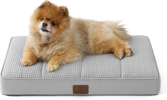 Bedsure Cooling Dog Bed for Small Dogs - Comfy Flat Puppy Beds with Removable Washable Cover, Orthopedic Egg Crate Foam Pet Mat, Suitable for Pet Up to 15 lbs