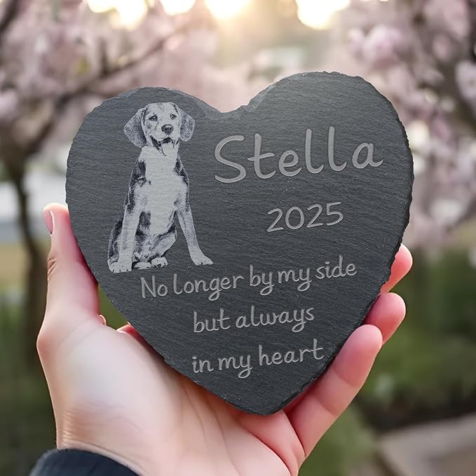 Pet Memorial Stone, Dog Memorial Stone, Dog Memorial Gifts for Loss of Dog, Pet Memorial Gifts, Loss of Pet Sympathy Gift, in Loving Memory Pet - Alwrays in My Heart - Heart Shaped