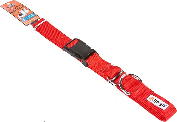 GOGO Pet Products 1-Inch Martingale Dog Collar, Large, Red