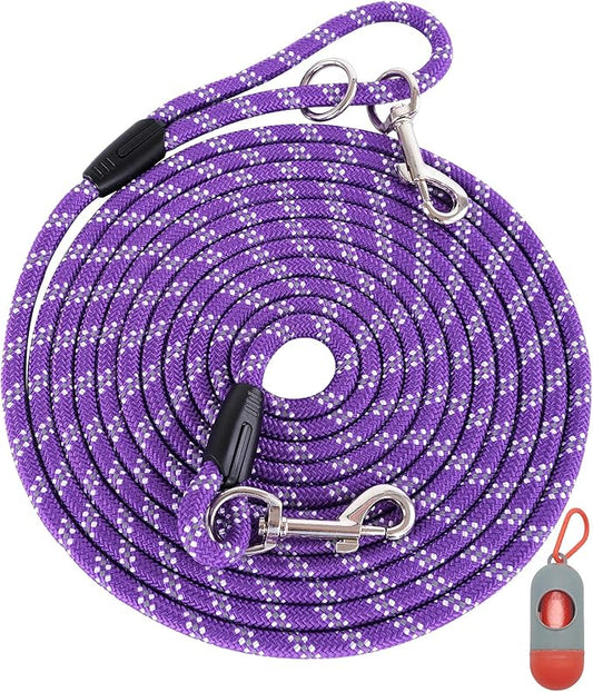 Heavy Duty Dog Leash for Large, Medium, Small Dogs - 10FT/16FT/30FT/50FT/100FT, Reflective Threads, Ideal for Walking, Playing, Camping, or Yard