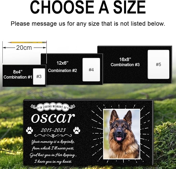 ADFSTONE Cat Memorial Stones, Pet Headstone for Loss Gifts, Animal Grave Markers - Sympathetic Dog Gift, Granite Pet Burial Markers, Personalized Pet Gravestone, Garden Stones for Bereavement