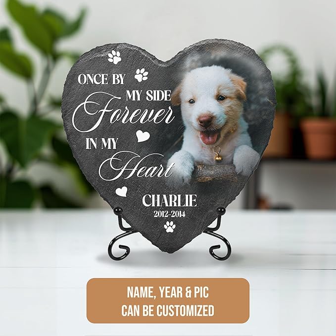 Custom Pet Memorial Stone with Photo | Personalized Plaque for Furry Friend Loss | in Loving Memory Pet Loss Remembrance Gift | Condolence Stone for Dog Lovers