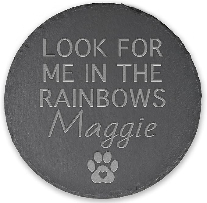 Pet Memorial Gift, Pet Memorial Stone, Sympathy Gift, Personalized Pet Memorial, Memorial Gift, Dog Memorial, Cat Memorial, Memorial Stone - Look for Me in The Rainbows