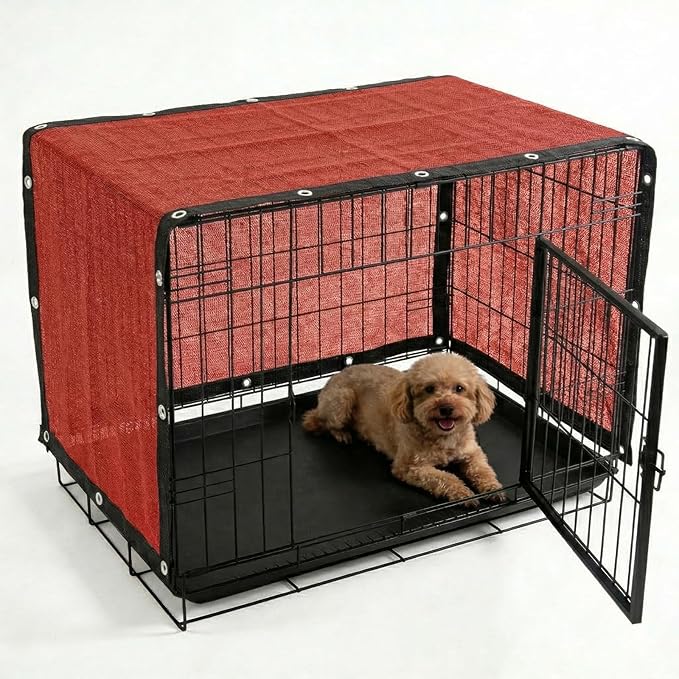 Royal Shade 2' x 16' Red Custom Size 90% Shade Cloth Dog Kennel Shade Mesh Tarp Sunblock with Grommets for Dog Kennel Cover, Fence Privacy Screen, Greenhouse, Chicken Coop & Pet Playpen.