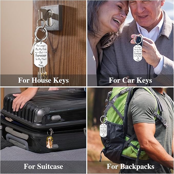 Custom Pet Photo Keychain - Personalized Memorial Keychain with Photo Name for Pet Loss Remembrance Dog Memory Sympathy Gifts