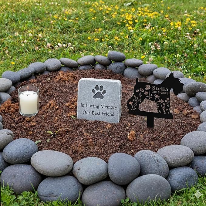 Custom Dog Grave Markers Outdoor, Personalized Pet Grave Marker Stake Dog Memorial, Outdoor Weatherproof Pet Cemetery Sign, Personalized Dog Memorial Gifts for Loss of Dog