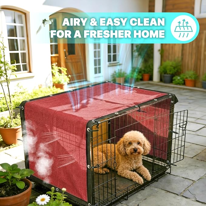 Royal Shade 4' x 8' Red Custom Size 90% Shade Cloth Dog Kennel Shade Mesh Tarp Sunblock with Grommets for Dog Kennel Cover, Fence Privacy Screen, Greenhouse, Chicken Coop & Pet Playpen.