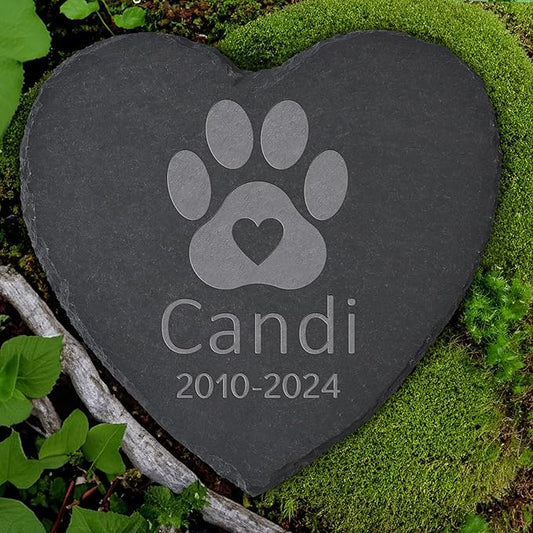 Personalized Pet Memorial Stone, Dog Memorial Gifts for Loss of Dog, Pet Loss Gifts, Pet Memorial, Loss of Dog Sympathy Gift, Dog Remembrance Gift, Pet Bereavement Gifts - Paw Print with Heart