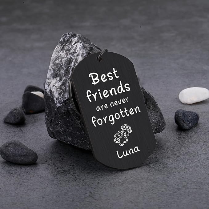 Custom Pet Photo Keychain - Personalized Memorial Keychain with Photo Name for Pet Loss Remembrance Dog Memory Sympathy Gifts