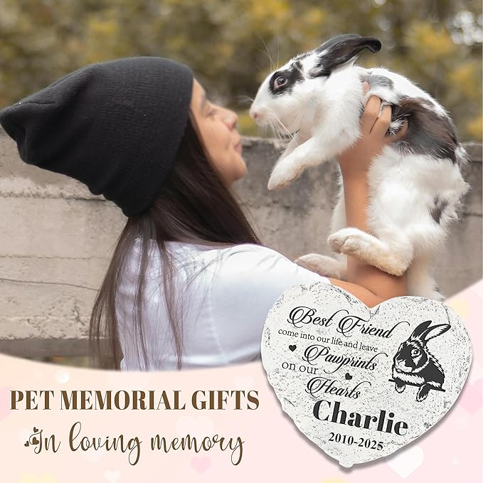 Personalized Dog Memorial Stone, Loss Gifts for Pet, Garden Stone, Pet Loss Gifts Cat Memorial Gifts, Cemetery Decorations, Grave Stone (Rabbit)