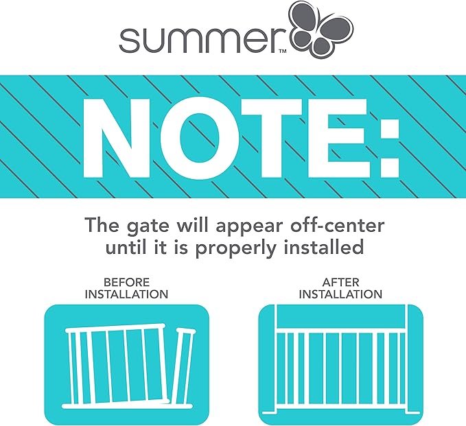 Summer Infant Anywhere Decorative Walk-Thru Pet and Baby Gate, 28” - 42.5” Wide, 30" Tall, Pressure Mounted, Insall In-between Rooms and Doorways, Walnut Wood with Metal Charcoal Accents