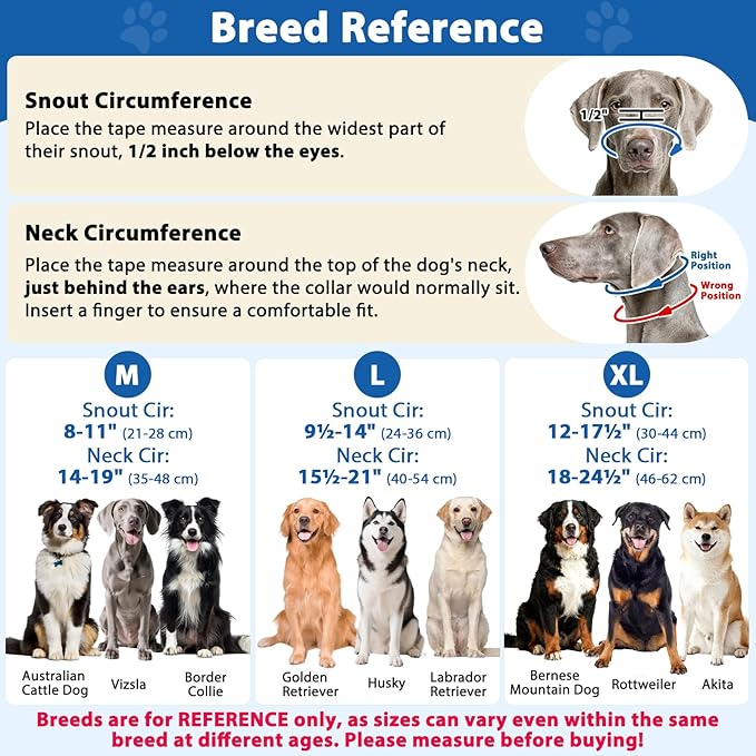 BARKLESS No Pull Dog Head Collar for Gentle Training Walking, Soft Padded Head Halter with Collar Safety Clip, Comfortable Fit Muzzle Leash with Reflective Strap for Medium Large Dog (Blue, XL)