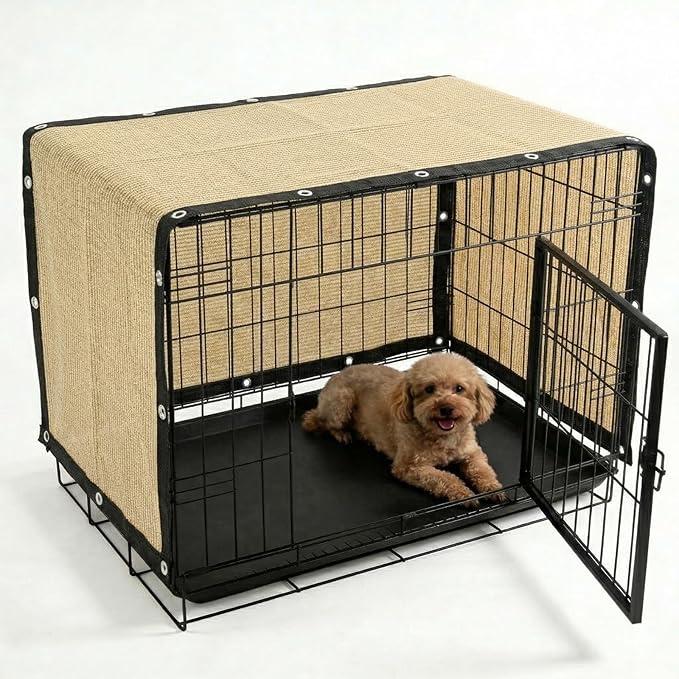 Royal Shade 5' x 6' Beige Custom Size 90% Shade Cloth Dog Kennel Shade Mesh Tarp Sunblock with Grommets for Dog Kennel Cover, Fence Privacy Screen, Greenhouse, Chicken Coop & Pet Playpen.