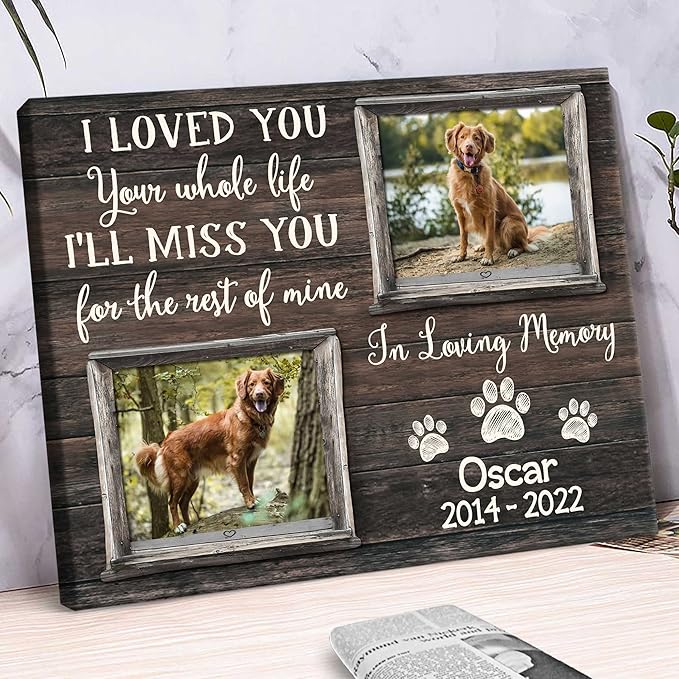 Benicee Shop Memorial Gifts For Dogs, Personalized Memorial Pet Gift Wall Art, Pet Sympathy Gift, Pets In Remembrance, Wall Decor 8x10 Inches