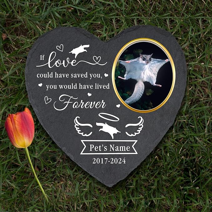 Pet Memorial Gifts for Loss of Pet Flying Squirrel, Personalized Pet Flying Squirrel Memorial Stones, Custom Flying Squirrel Sympathy Gift, Pet Headstone Tombstone, Memorial Plaque Outdoor