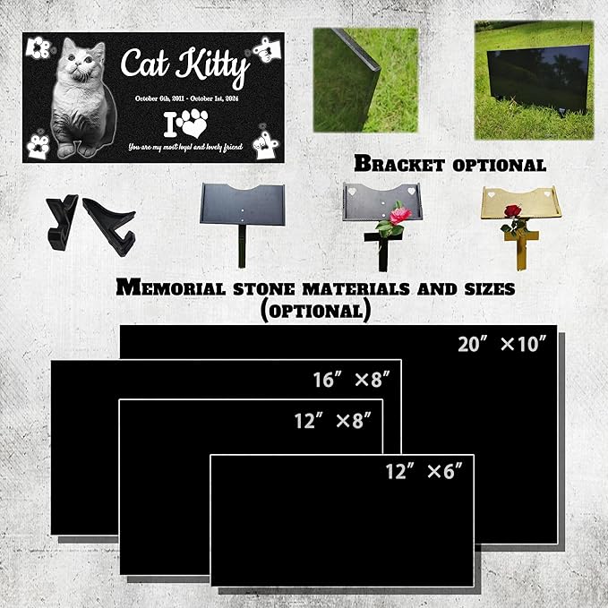 Pet Suppliespet Memorial Stone,cat Memorial Stones,Headstone,Grave Markers Dog,pet headstones for Dogs,Dog Grave Markers Outdoor,Personalized Memorial Plaque for Pets (3)