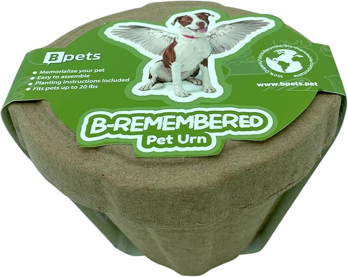 B Remembered Plantable Pet Ashes Urn - Eco-Friendly, 100% Biodegradable Molded Pulp,Grow a Memorial Plant(no Include the Seeds, is not a Neutralizer)