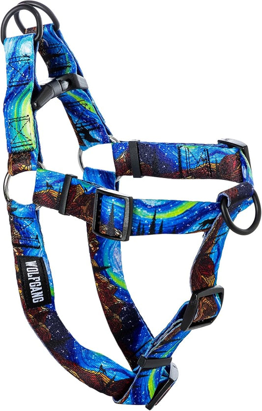 Wolfgang Heavy Duty Adjustable Dog Harness, Pull-Tested for Walking & Training, StarryWolf Print, Medium