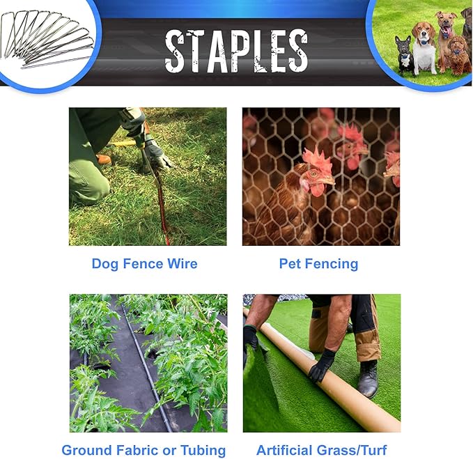 Extreme Dog Fence - 100 Pack of Landscaping Staples for Easy Above Ground Installation of Your Electric Dog Fence…