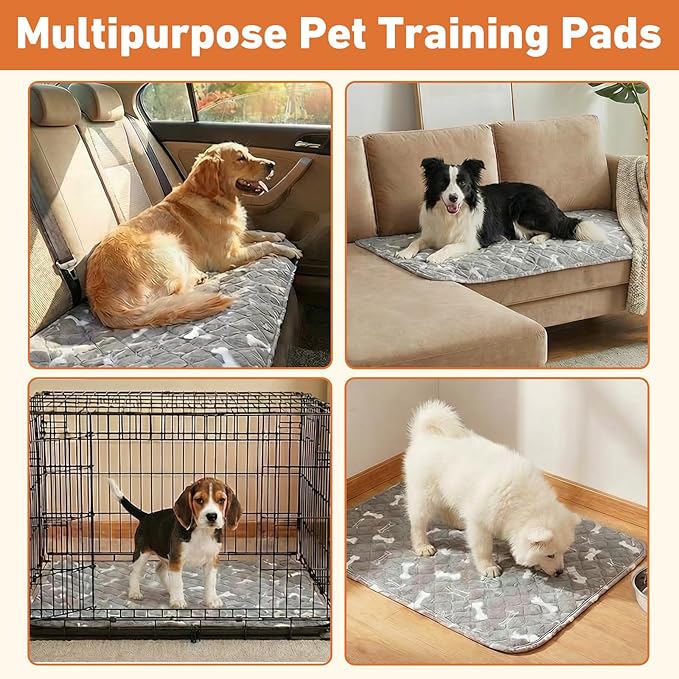 Puppy Pads with Pheromones,Forever Pad,Washable Pee Pads for Dogs,Reusable Pee Pads for Dogs,Waterproof and Leak-Proof,Non-Slip Base Training Pads Suitable for Home and Dog Crates(Brown Puppies,M)