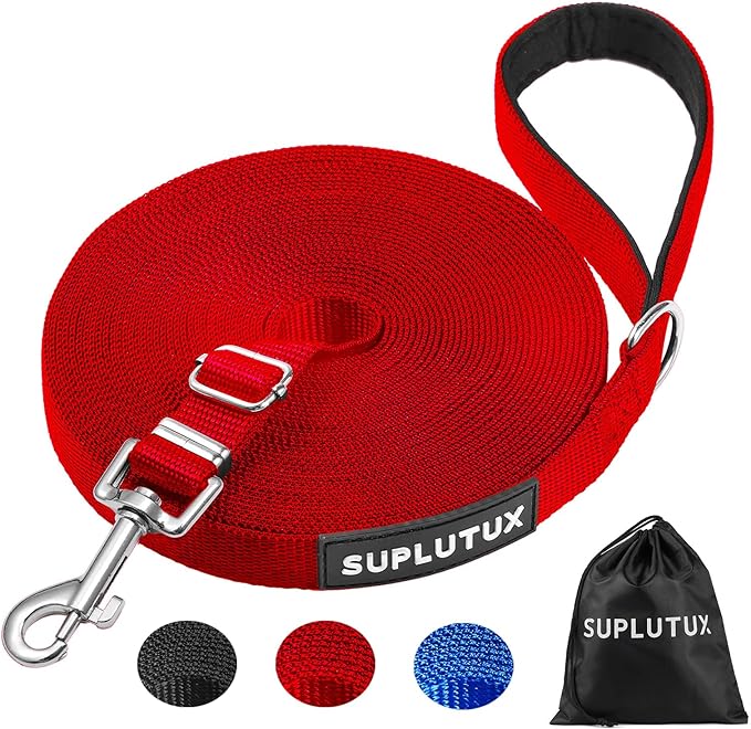 Long Leash for Dog Training - 50ft Adjustable Obedience Recall Dog Training Leash for Large Medium Small Dogs with Storage Pouch