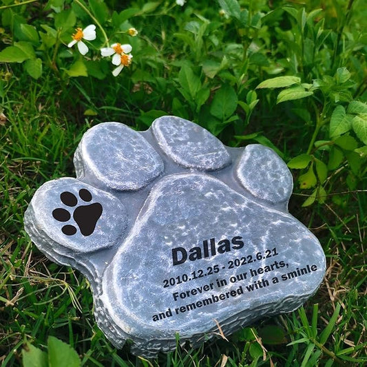 Personalized Dog Memorial Stones - Heartfelt Pet Memorial Stones for Dogs - Custom Dog Memorial Gifts - Eternal Garden Remembrance Stones for Beloved Pets - Engraved Sympathy Stones,Rock gray