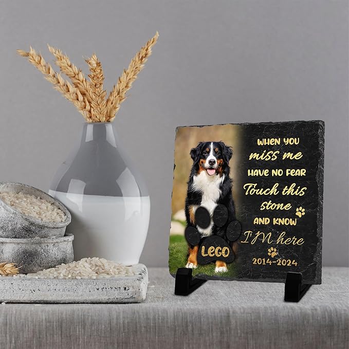 Dog Memorial Gifts for Loss of Dog, Pet Dogs Memory Stones, Loss of Pet Bereavement Remembrance Sympathy Gift, Cat Memorial Gifts for Pets Lovers, Cemetery Decorations for Grave