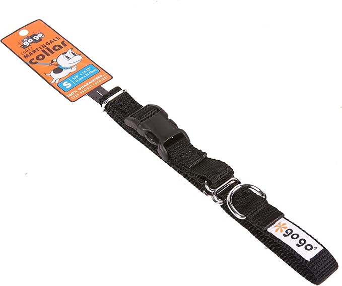 GoGo Pet Products GoGo 3/4-Inch Martingale Dog Collar, Medium, Black