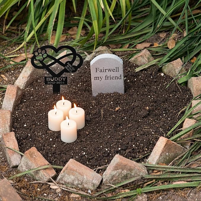 Custom Dog Grave Markers Outdoor, Personalized Pet Grave Marker Stake Dog Memorial, Outdoor Weatherproof Pet Cemetery Sign, Personalized Dog Memorial Gifts for Loss of Dog