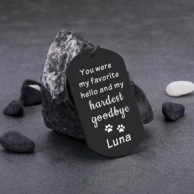 Custom Pet Photo Keychain - Personalized Memorial Keychain with Photo Name for Pet Loss Remembrance Dog Memory Sympathy Gifts