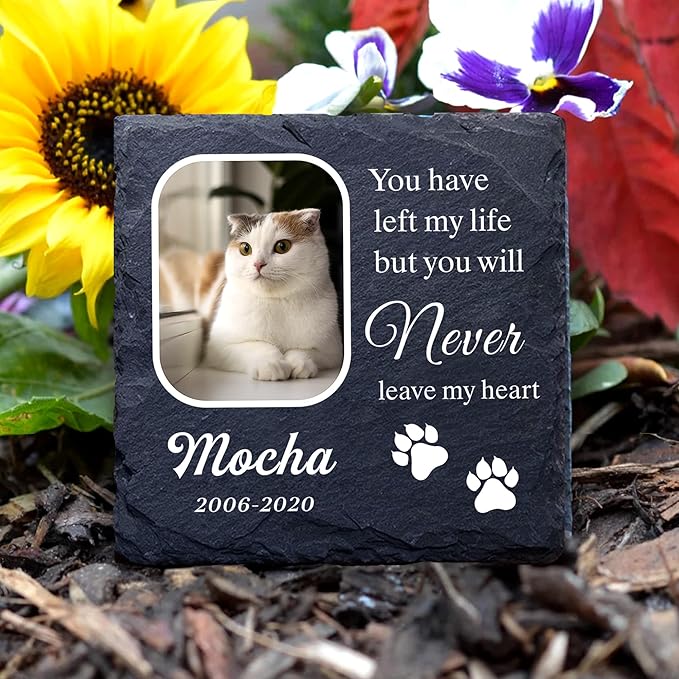 EDSG Personalized Dog Memorial Gifts for Loss of Dog Pet Memorial Gifts for Dogs Cats Memorial Stone Pet Loss Gifts Natural Slate Grave Plaque Pets Bereavement Gifts Loss of Pet Gift (Design 5)