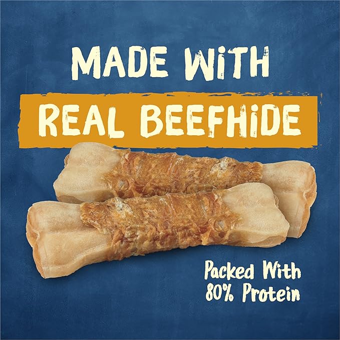 Purina Busy Bone Jerky Wraps Grain Free Small/Medium Breed Beefhide and Chicken Jerky Dog Treats - (Pack of 5) 4 ct. Pouches