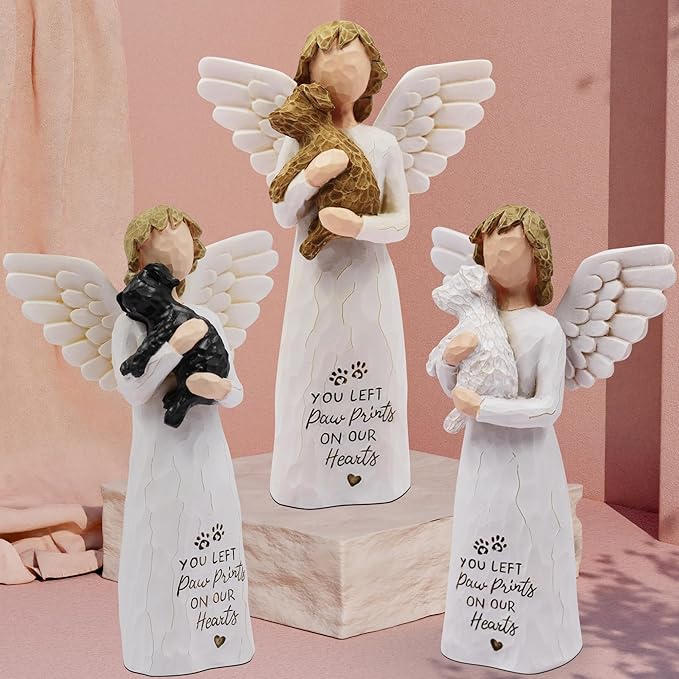 BORLESTA Dog Memorial Gifts for Loss of Dog Sympathy Gift - Pet Memorial Gifts for Dogs, Dogs Mom Gifts for Women, Friendship, Golden Retriever Gifts, Sculpted Hand-Painted Figure