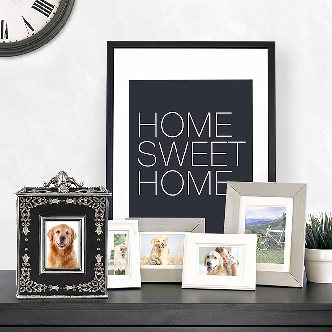AELS Large Pet Urn Memory Box for Keepsakes with Photo Slot, Dog Memorial Urns for Ashes, Cat or Dog Cremation Urns, Black
